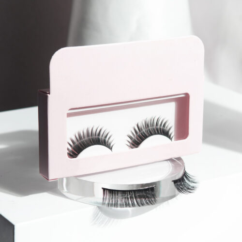 eyelashes product mockup for beauty makeup cosmetic, on white background display, lashes for girl